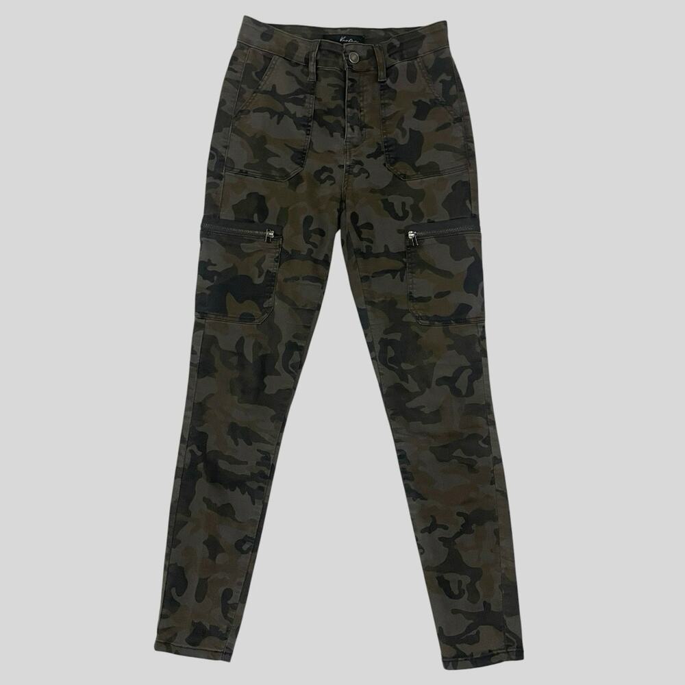 KanCan Olive Green Camouflage Skinny Cargo Pants